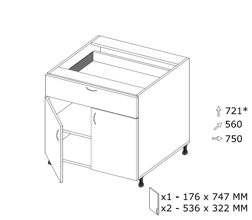 Alakaappi SSZ 75/1 MX L 750 x K 721 Alakaappi SSZ 75/1 MX L 750 x K 721